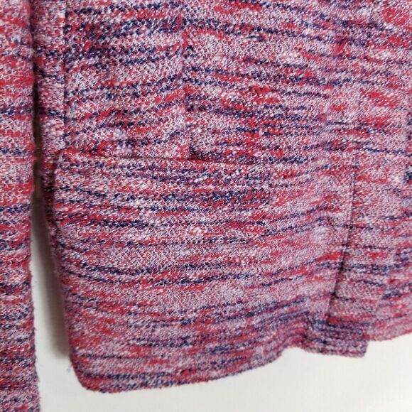 J. Crew Women  Micro Tweed Zip Up Front Jacket Sz M Pink Carrier Preppy Office - Picture 4 of 7